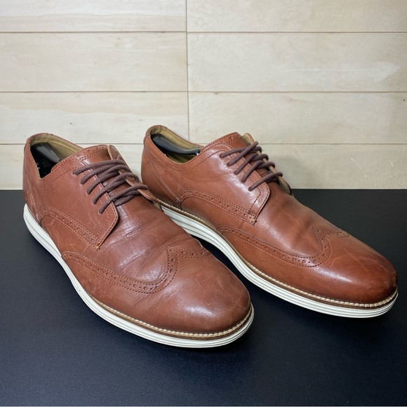 Cole Haan Originalgrand Wingtip Oxfords Men's Size 14 Shoes Brown Leather - Picture 11 of 11